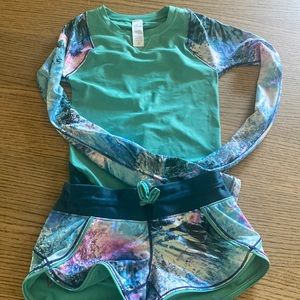 Ivivva Rasguard set girls size 6-7 (short is 6, top is 7)